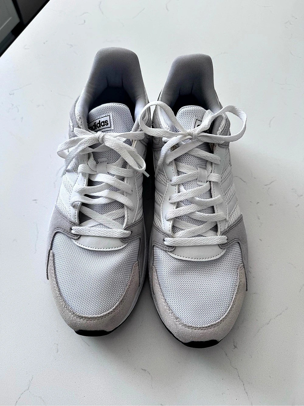 adidas Cloudfoam Comfort Sneakers White & Grey Men US 10.5